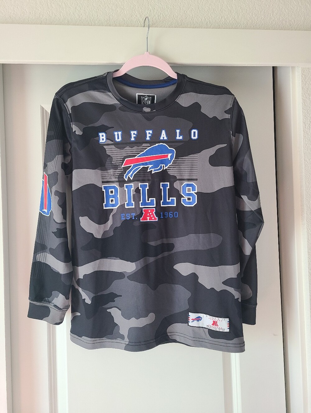Buffalo Bills NFL Gray & Black Camo Long Sleeve Shirt